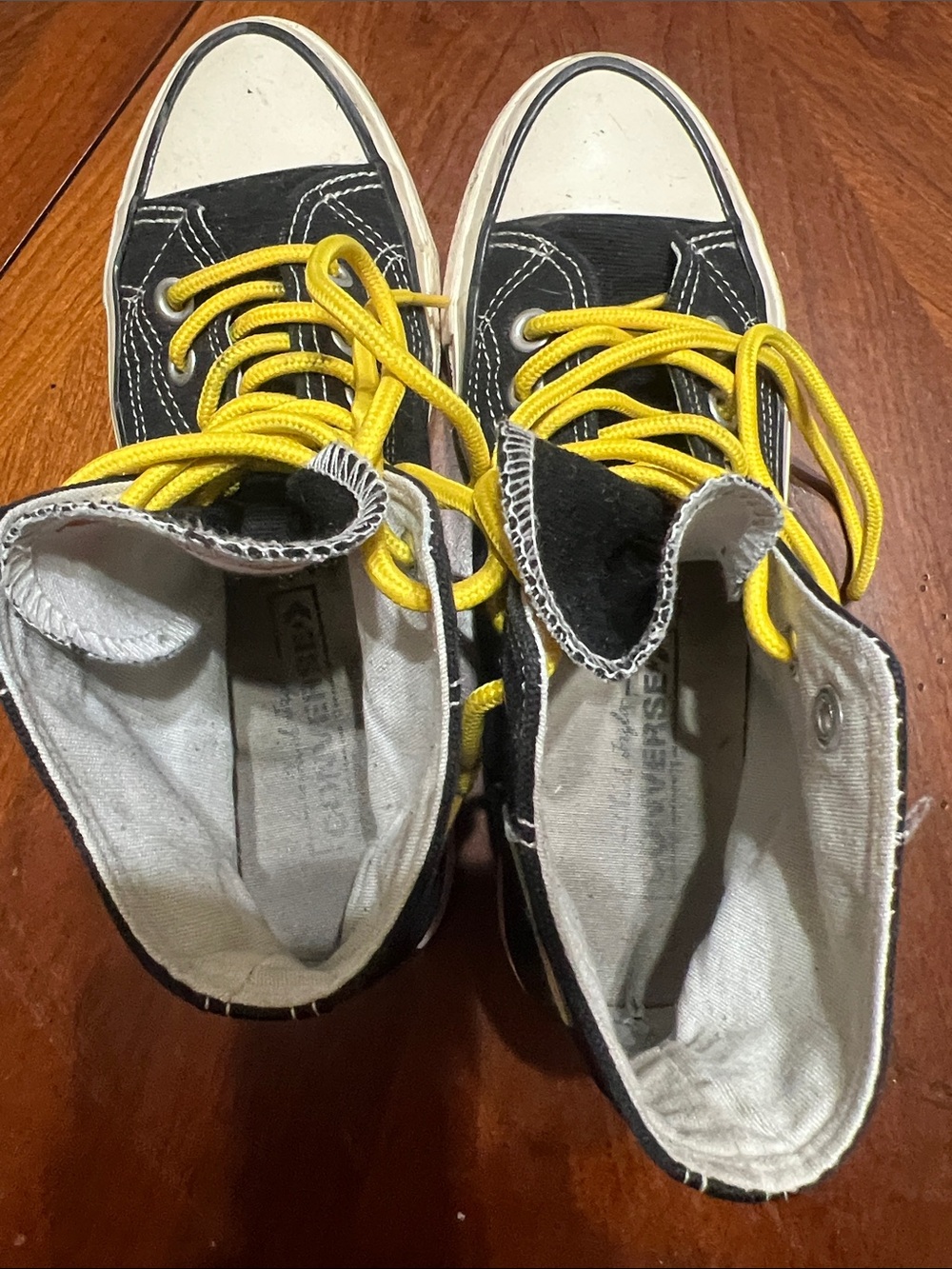 Converse The Beatles Black High-Top Sneakers with Yellow Laces - Picture 5 of 10